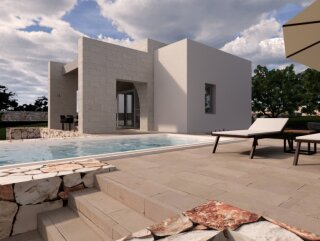 Terreno edificabile con progetto villa con piscina vista mare a Torre Vado