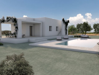Land with project for sea view villa and pool in Pescoluse