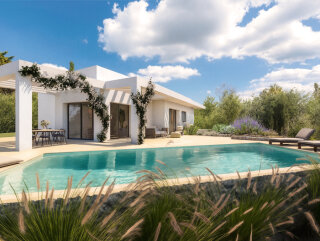 Splendida villa con piscina vista mare da realizzare, con Guest House già pronta