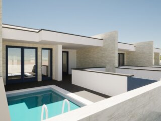 Newly built villas with swimming pool 700 metres from the sea