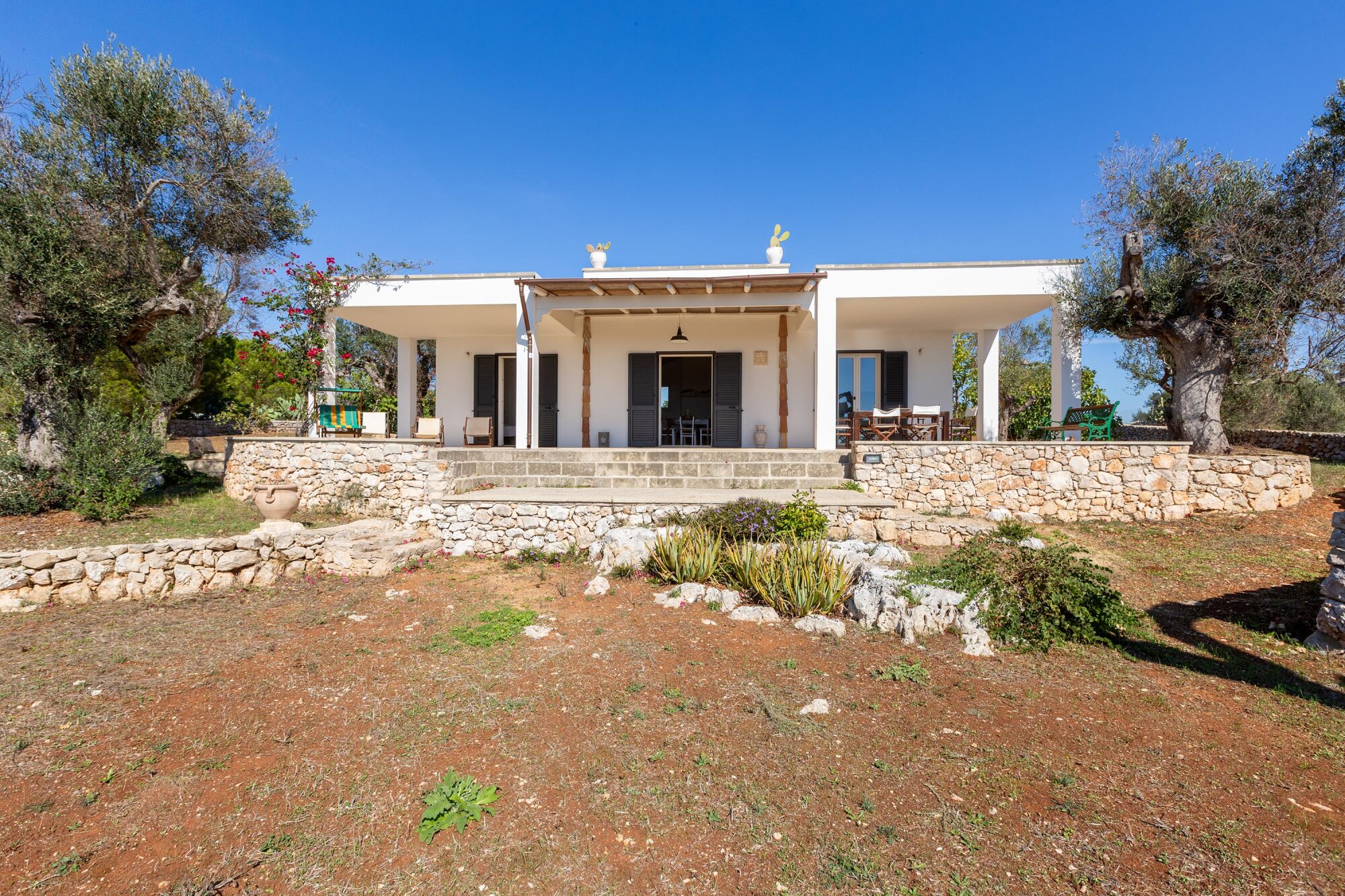 Villa Panoramica, con pajara e vista mare, a Pescoluse - Salve