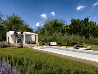 Terreno con progetto per Villa a Volte Tipiche con Piscina, a 5 minuti dal mare